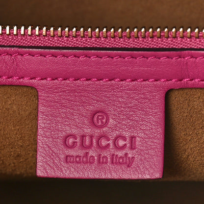 Gucci GG Supreme Monogram Medium Boston Beige Hibiscus Red New Rosette 6 of 10