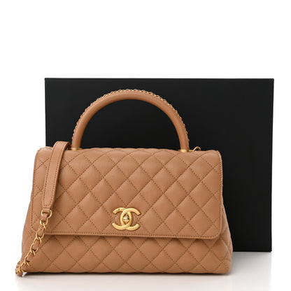 Chanel Caviar Quilted Small Coco Chain Handle Flap Brown 11 of 11