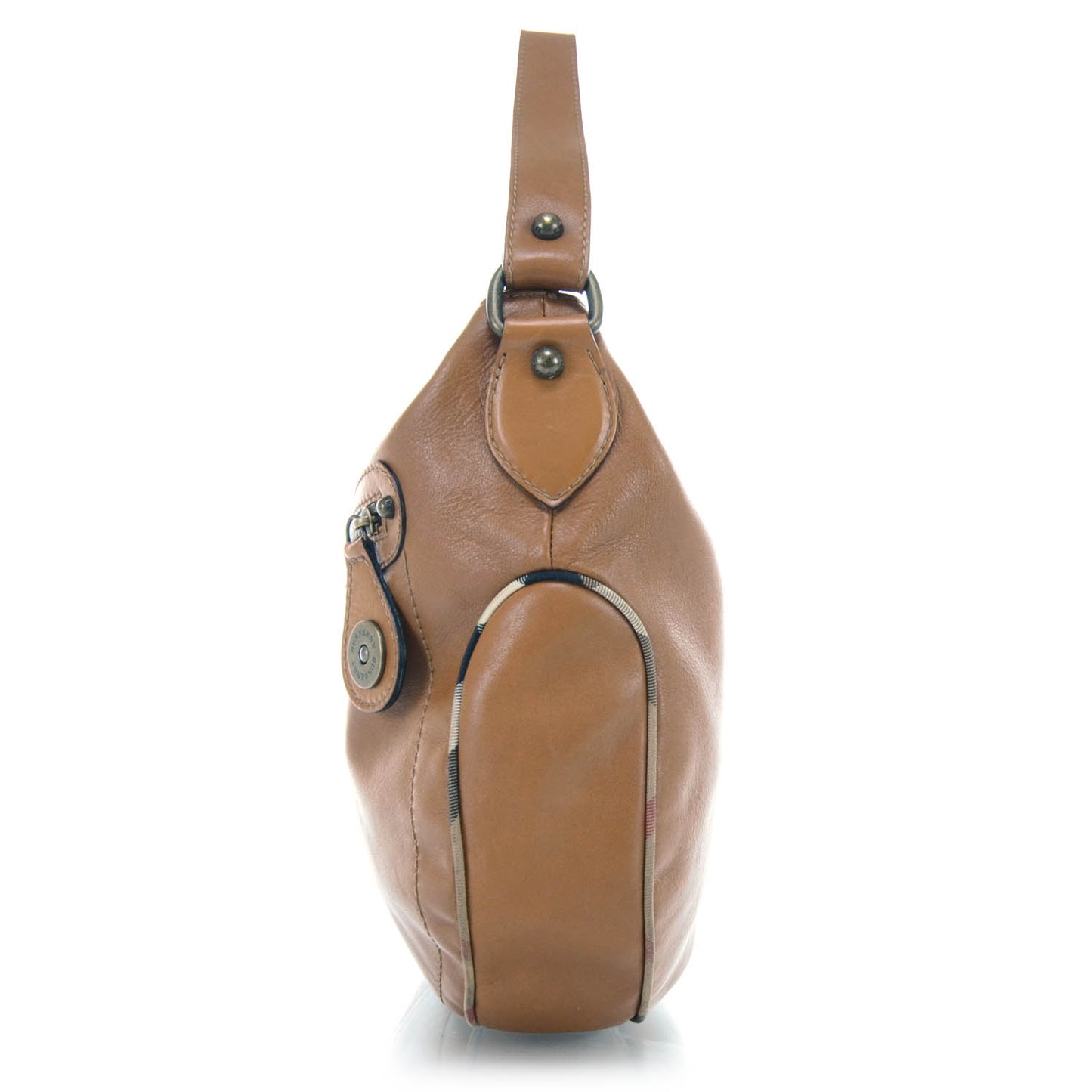 Leather Nova Check Trim Hobo