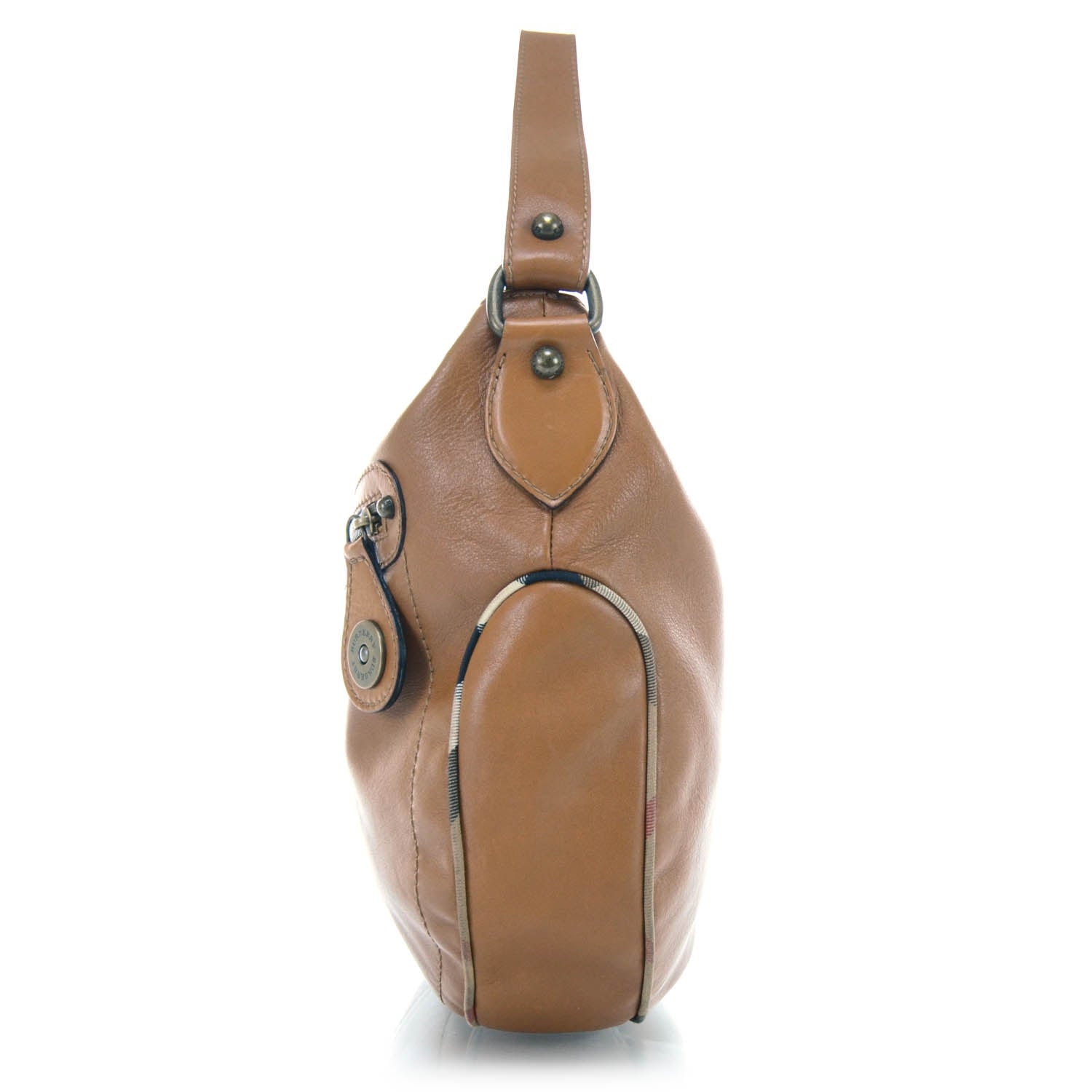 Burberry Leather Nova Check Trim Hobo 4 of 10