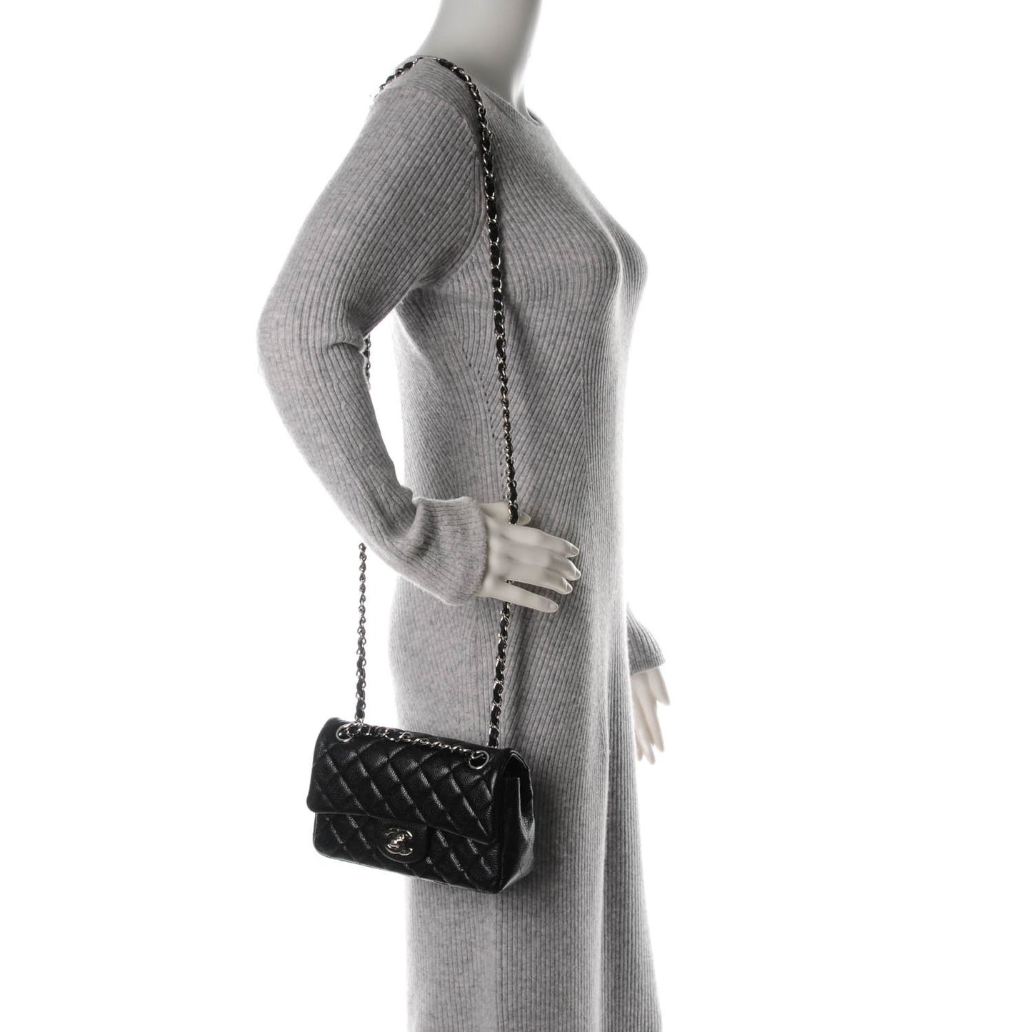 Caviar Quilted Mini Rectangular Flap Black