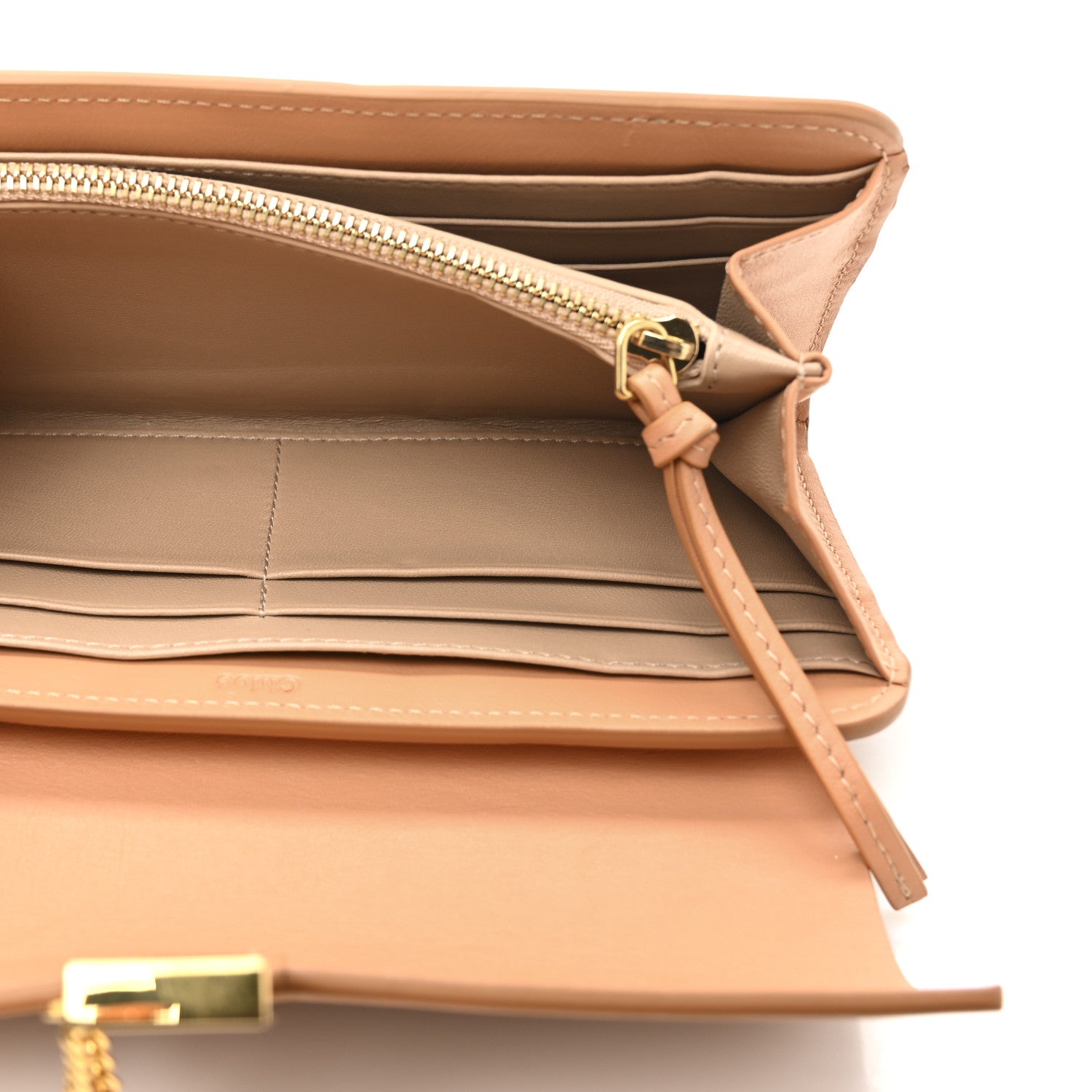 Chloe Calfskin Quilted Drew Long Wallet With Flap Blushy Pink 6 of 9