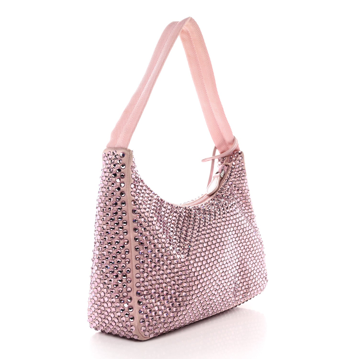 Prada Satin Crystal Mini Re-Edition 2000 Bag Alabastro 3 of 14