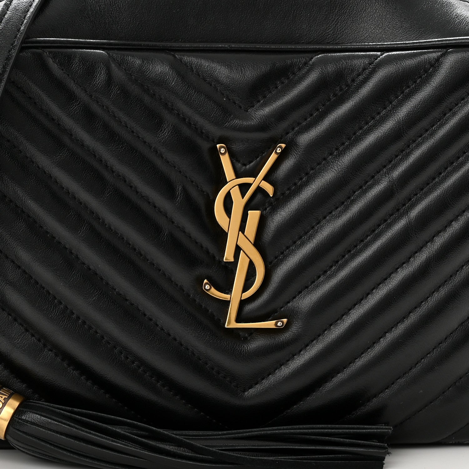 Saint Laurent Calfskin Matelasse Monogram Lou Camera Bag Black 8 of 11
