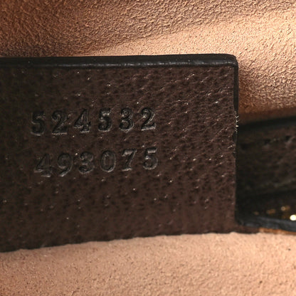 Gucci GG Supreme Monogram Textured Dollar Calfskin Web Medium Ophidia Boston Beige Ebony New Acero 7 of 9