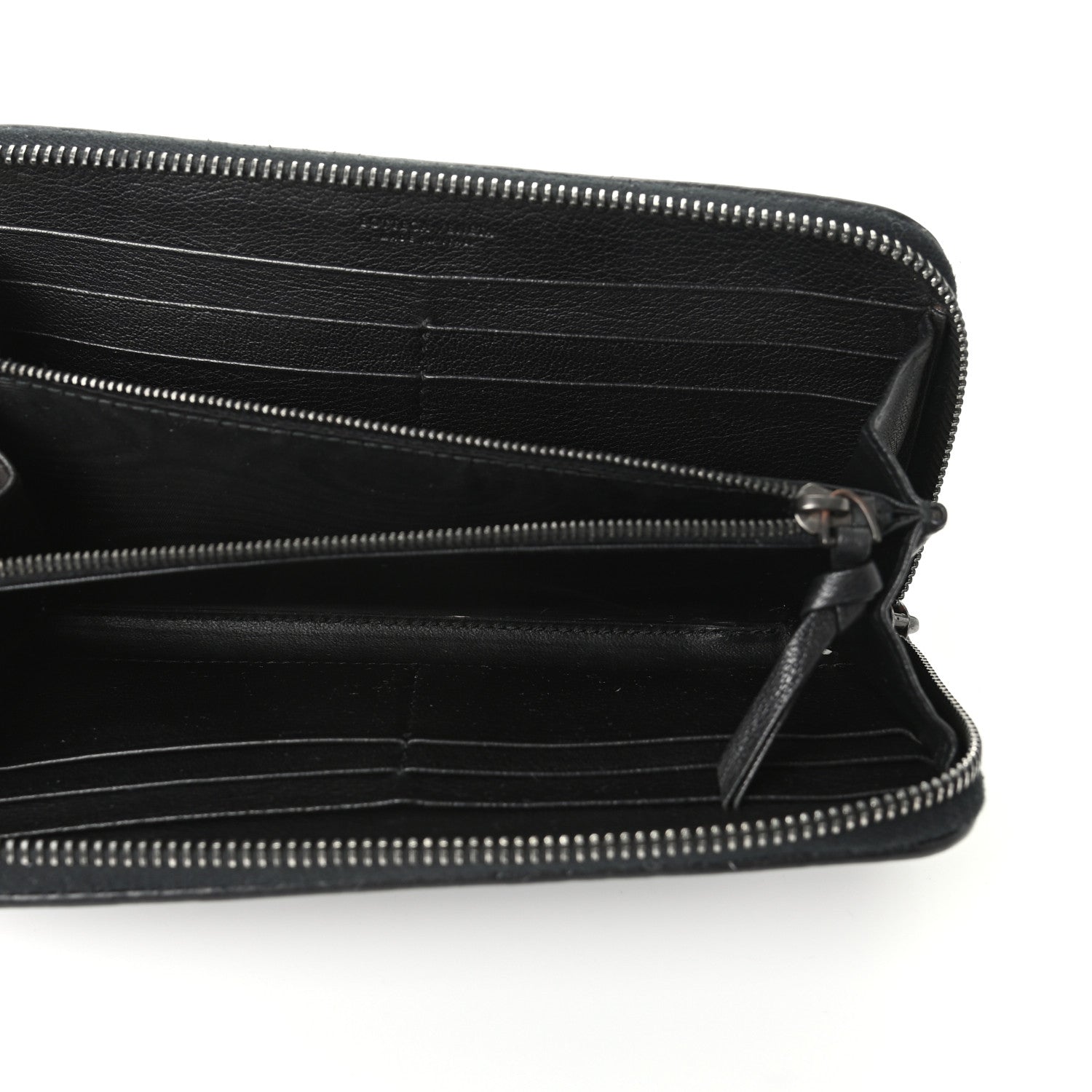 Bottega Veneta Goatskin Intrecciato Zip Around Wallet Black 5 of 6