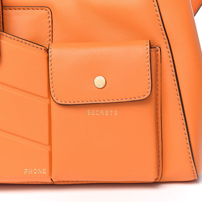 Fendi Vitello Grace Matte Two Pocket Mini Peekaboo Iconic Satchel Aranciata 11 of 12