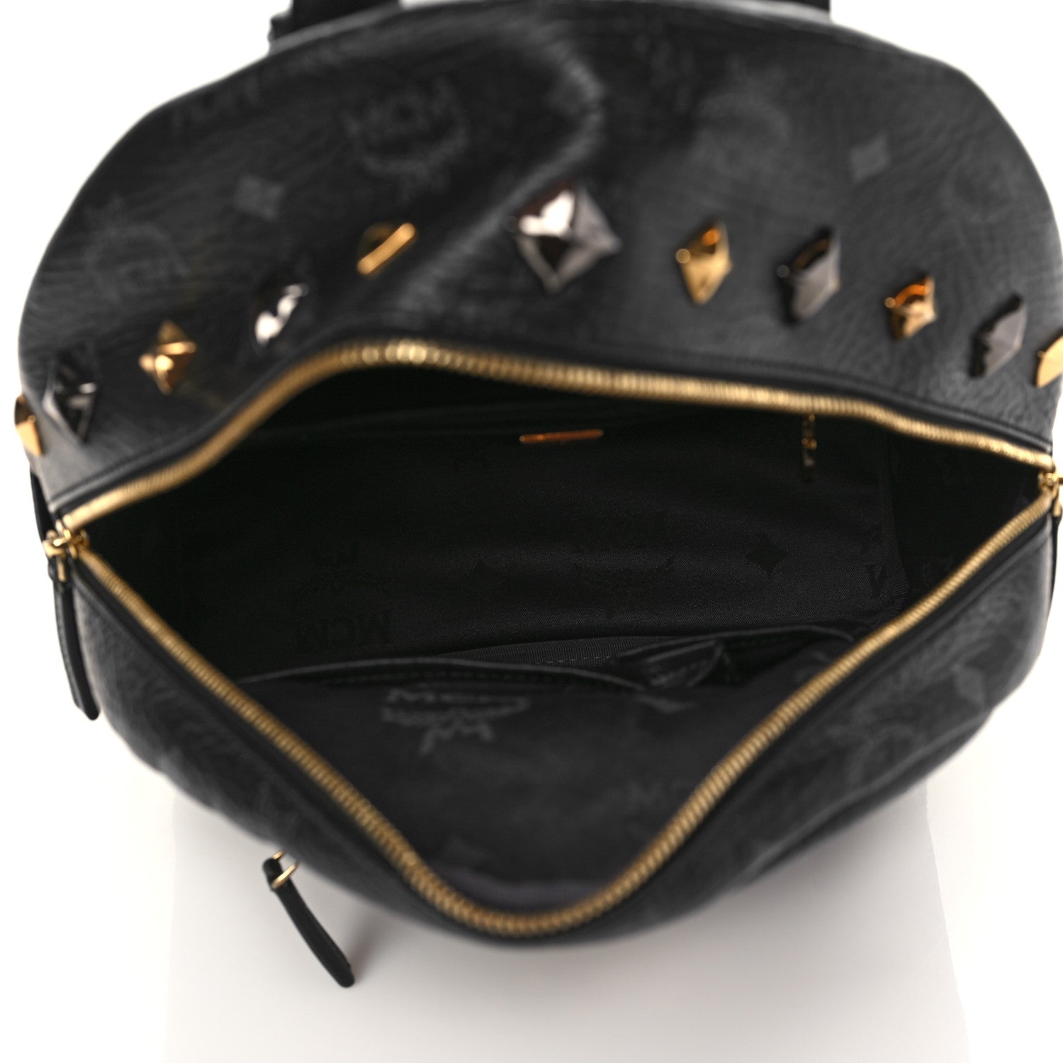 MCM Visetos Studded Small Stark M Backpack Black 5 of 9