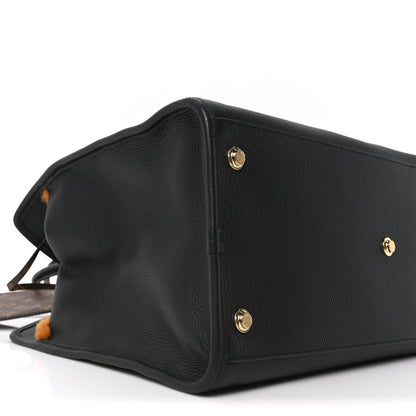 Louis Vuitton Calfskin Shearling City Steamer GM Black Bronze 9 of 10