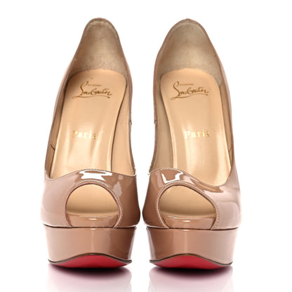 Christian Louboutin Patent Lady Peep 150 Pumps 36 Nude 2 of 8