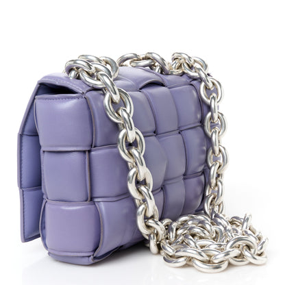 Bottega Veneta Lambskin Maxi Intreccio Padded Chain Cassette Crossbody Bag Lavender 3 of 11