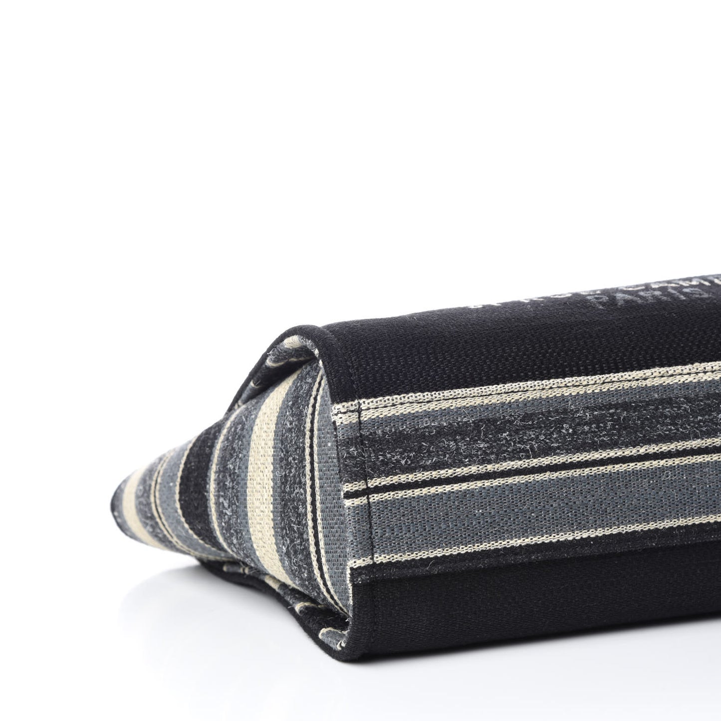 Striped Canvas Small Deauville Tote Grey Black