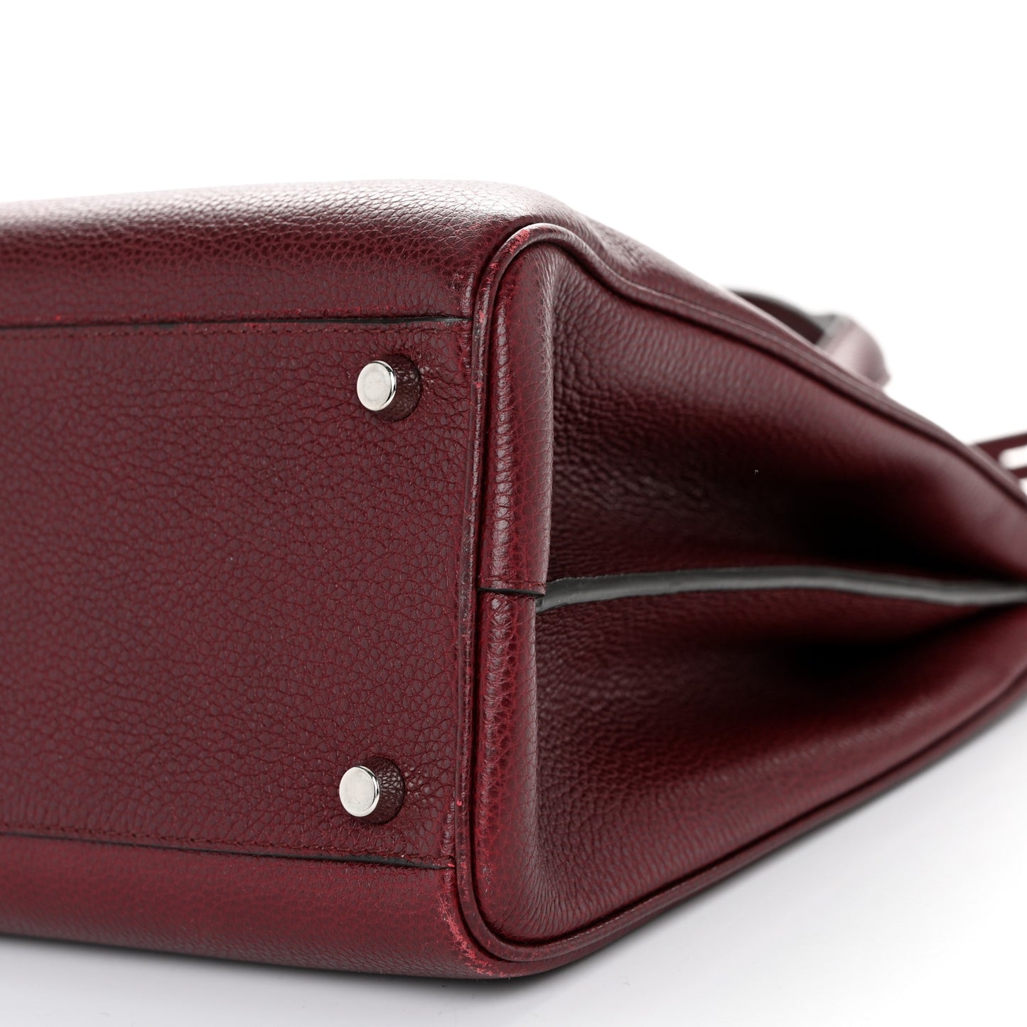 Grainy Calfskin Medium Zumi Top Handle Bag Vintage Bordeaux