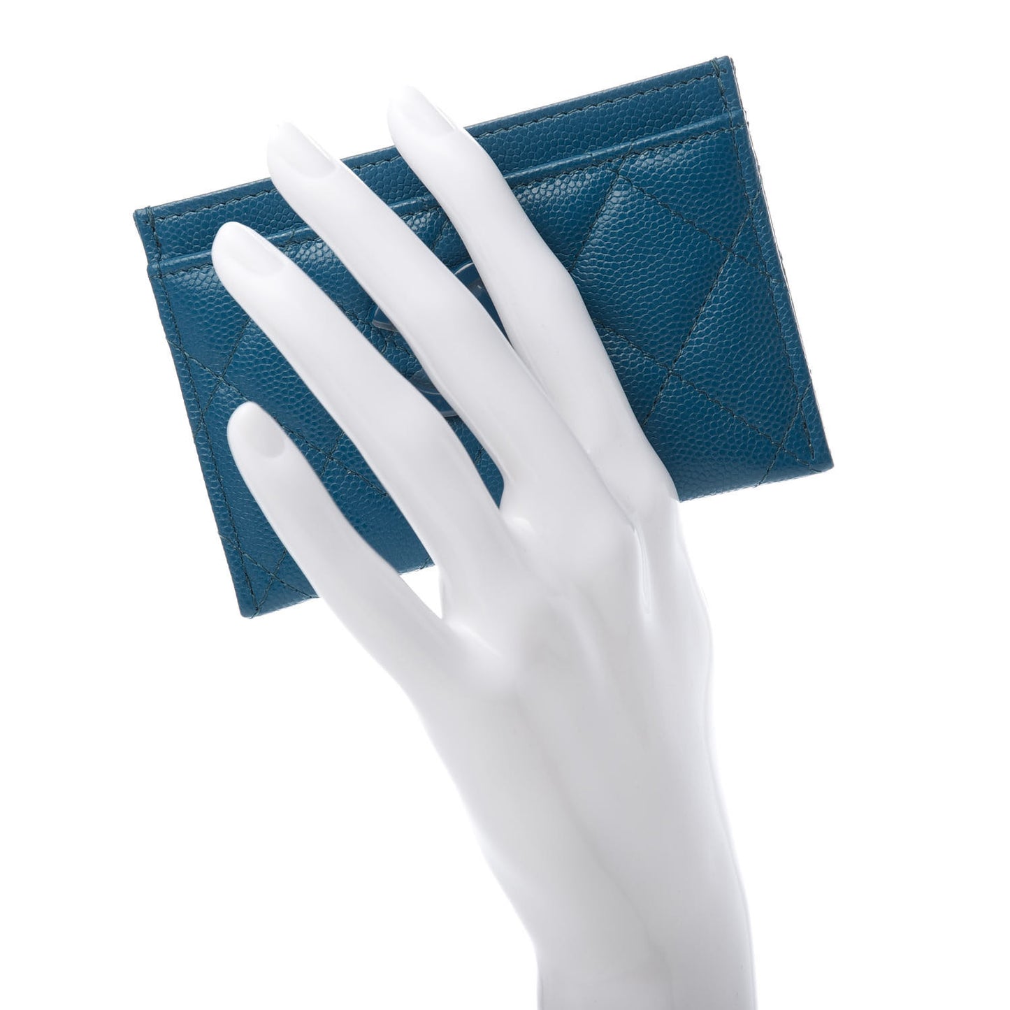 Caviar Quilted My Everything Card Holder Blue