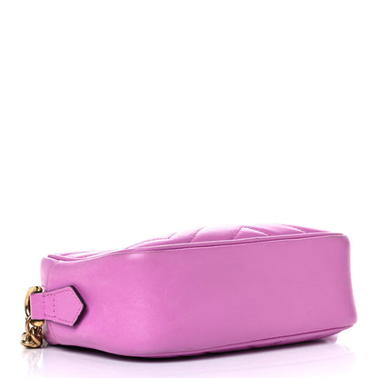 Gucci Calfskin Matelasse Mini GG Marmont Chain Shoulder Bag Candy Mousse 4 of 23