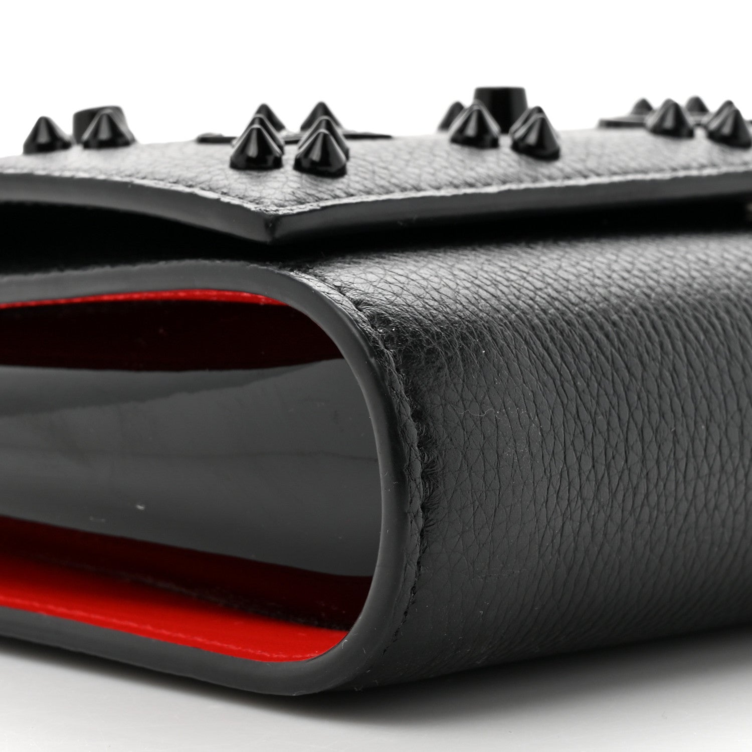 Christian Louboutin Calfskin Spikes Loubinthesky Paloma Clutch Black 10 of 12