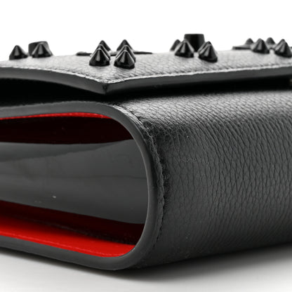 Christian Louboutin Calfskin Spikes Loubinthesky Paloma Clutch Black 10 of 12