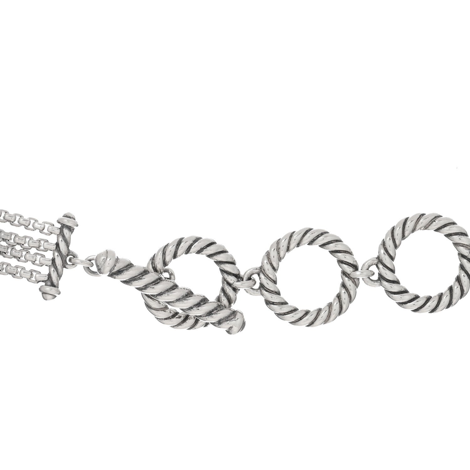 David Yurman Sterling Silver Pave Diamond Willow Drop Necklace 3 of 3