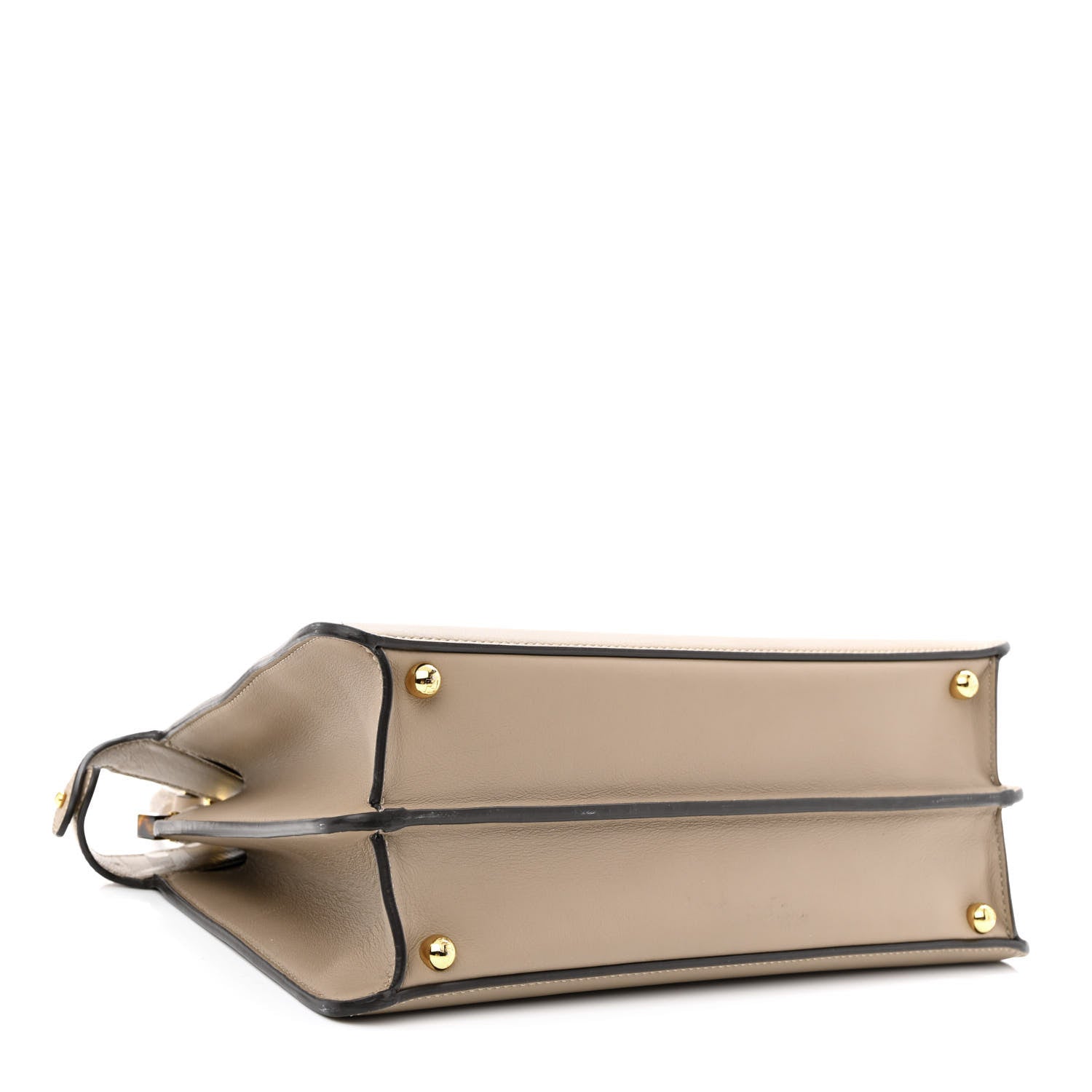 Fendi Vitello Seta Shiny Nappa Plexiglass Medium Peekaboo I SEE U Satchel Tortora 3 of 10