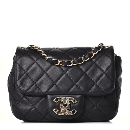 Chanel Lambskin Quilted Precious Jewel Mini Square Flap Black 1 of 9