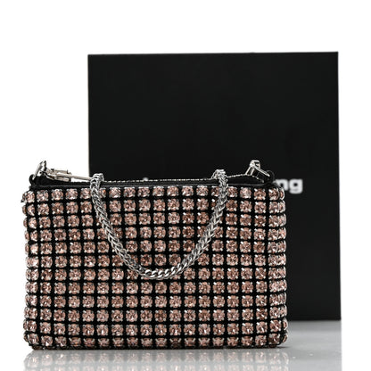 Alexander Wang Mesh Crystal Rhinestone Nano Heiress Shoulder Bag Black Pink 10 of 10