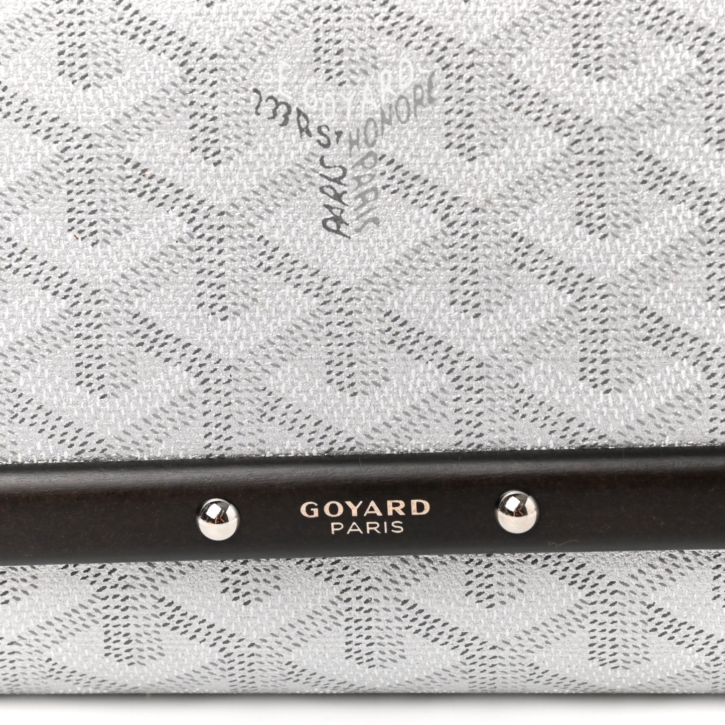 Goyardine Monte Carlo Bois Clutch With Strap Silver
