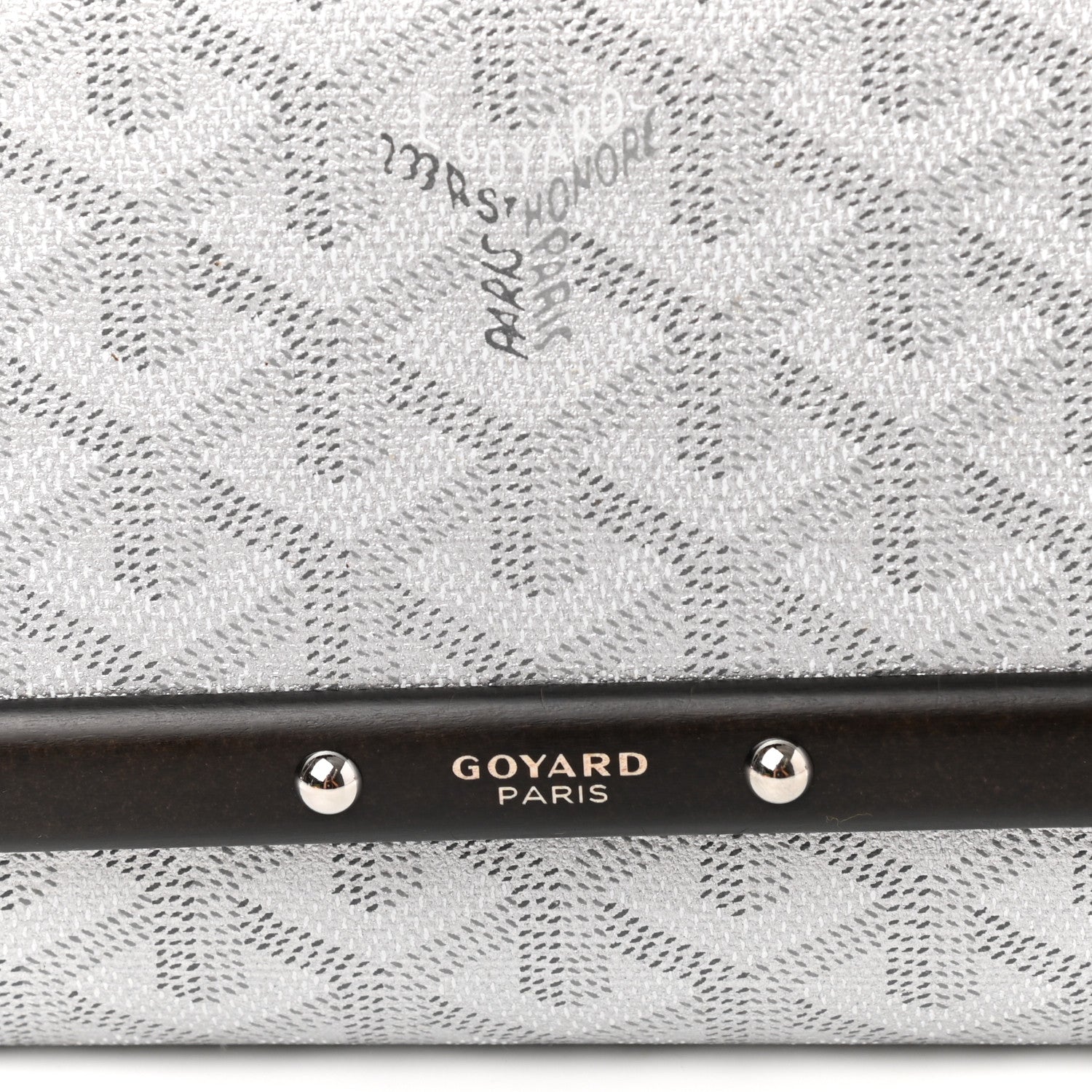 Goyard Goyardine Monte Carlo Bois Clutch With Strap Silver 7 of 10