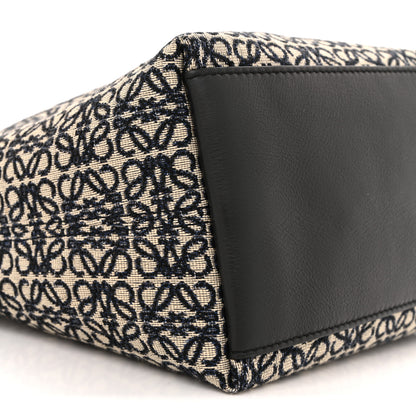 Loewe Jacquard Anagram Calfskin Small Cubi Bag Navy Black 9 of 10