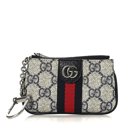 Gucci GG Supreme Monogram Web Ophidia Key Case Beige Blue 1 of 7