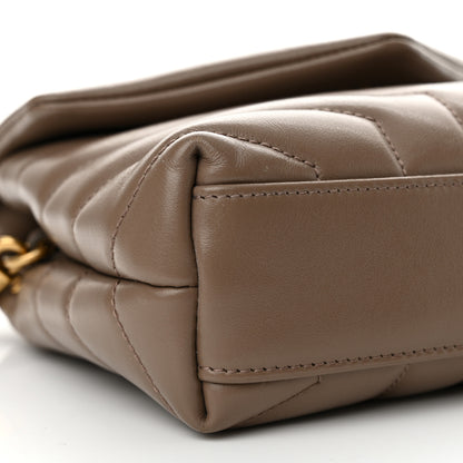 Saint Laurent Calfskin Y Quilted Monogram Toy Loulou Crossbody Bag Taupe 9 of 10