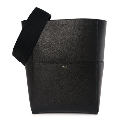 Celine Soft Grained Calfskin Sangle Bucket Bag Black 1 of 8