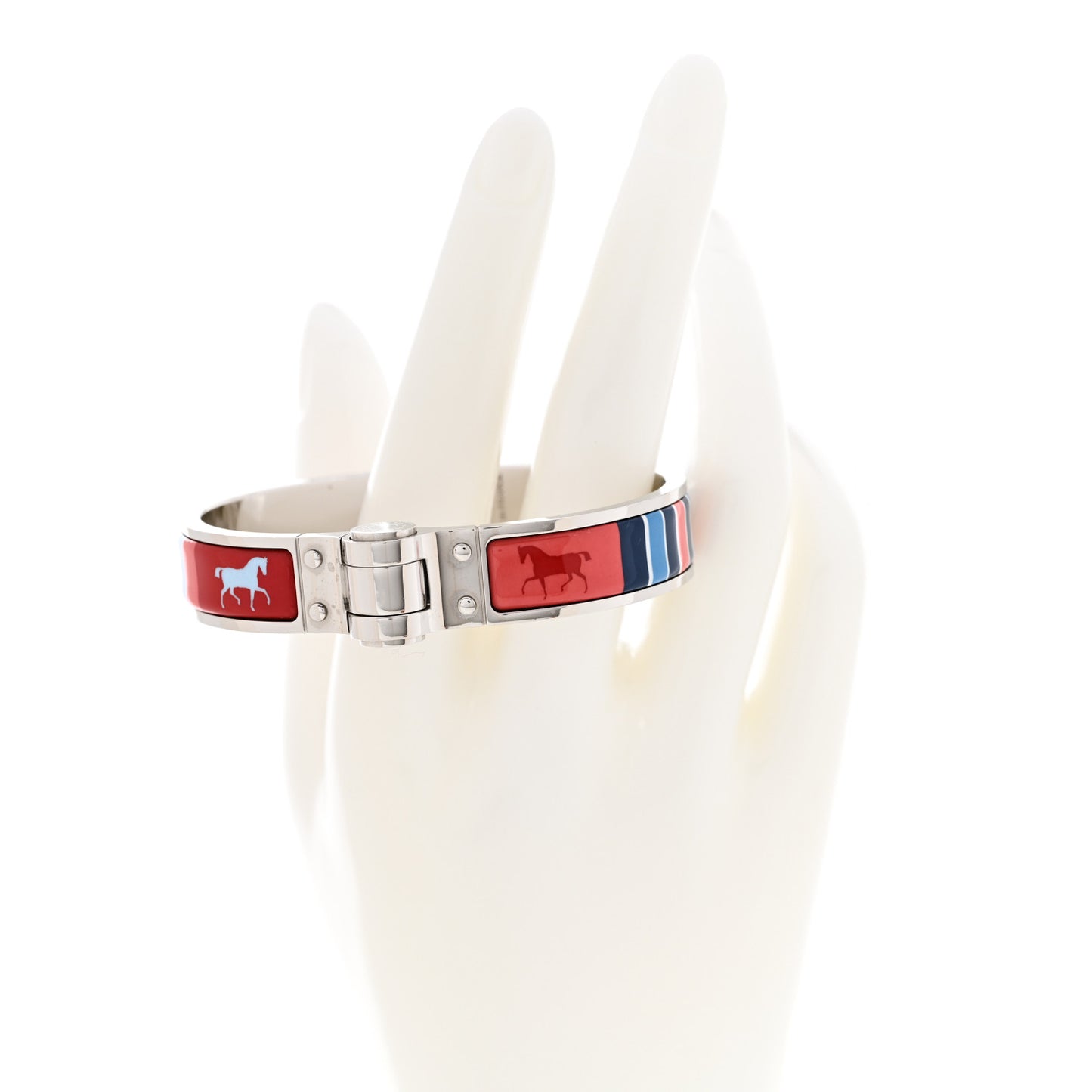 Enamel Printed Narrow Charniere Couvertures Nouvelles Hinged Bracelet S