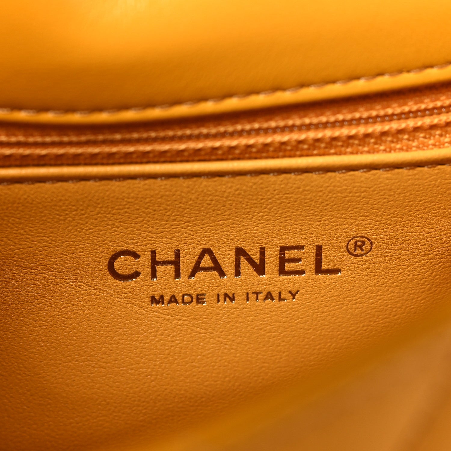 Chanel Shiny Lambskin Quilted Golden Links Top Handle Flap Yellow 6 of 10