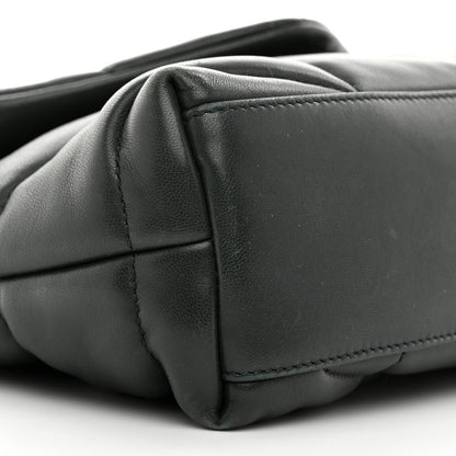 Saint Laurent Lambskin Quilted Toy Loulou Puffer Monogram Chain Satchel Vert Fonce 10 of 11