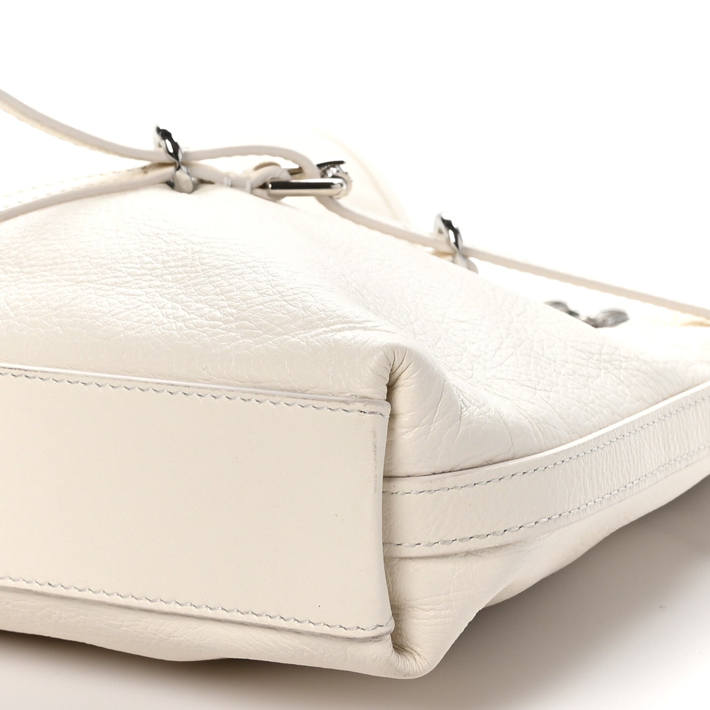Tumbled Calfskin Medium Voyou Bag Ivory