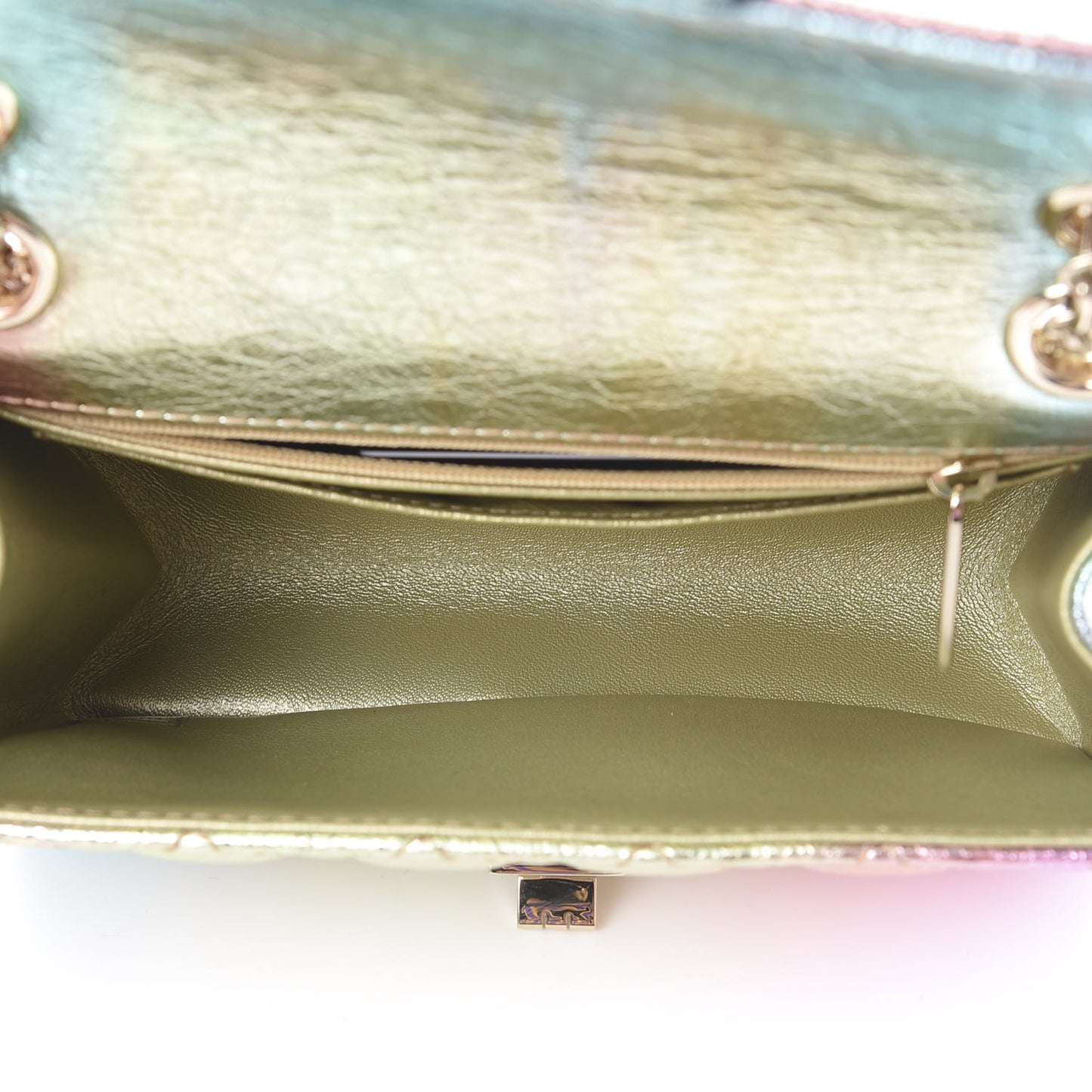 Metallic Goatskin Quilted Mini 2.55 Reissue Flap Multicolor