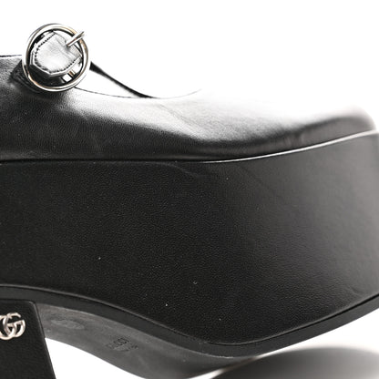 Gucci Nappa Cut Out Mary Jane Platform Loafers 37.5 Black 11 of 11