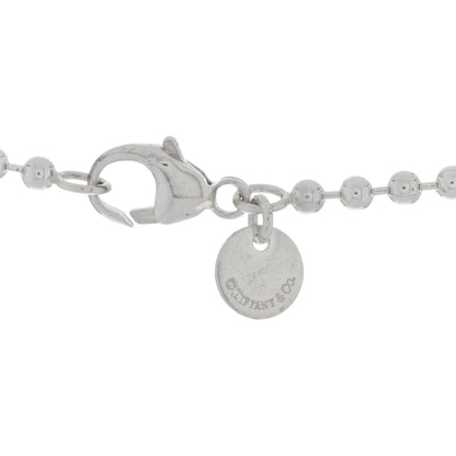 Tiffany Sterling Silver Enamel Beaded Heart Key Pendant Necklace Blue 3 of 5