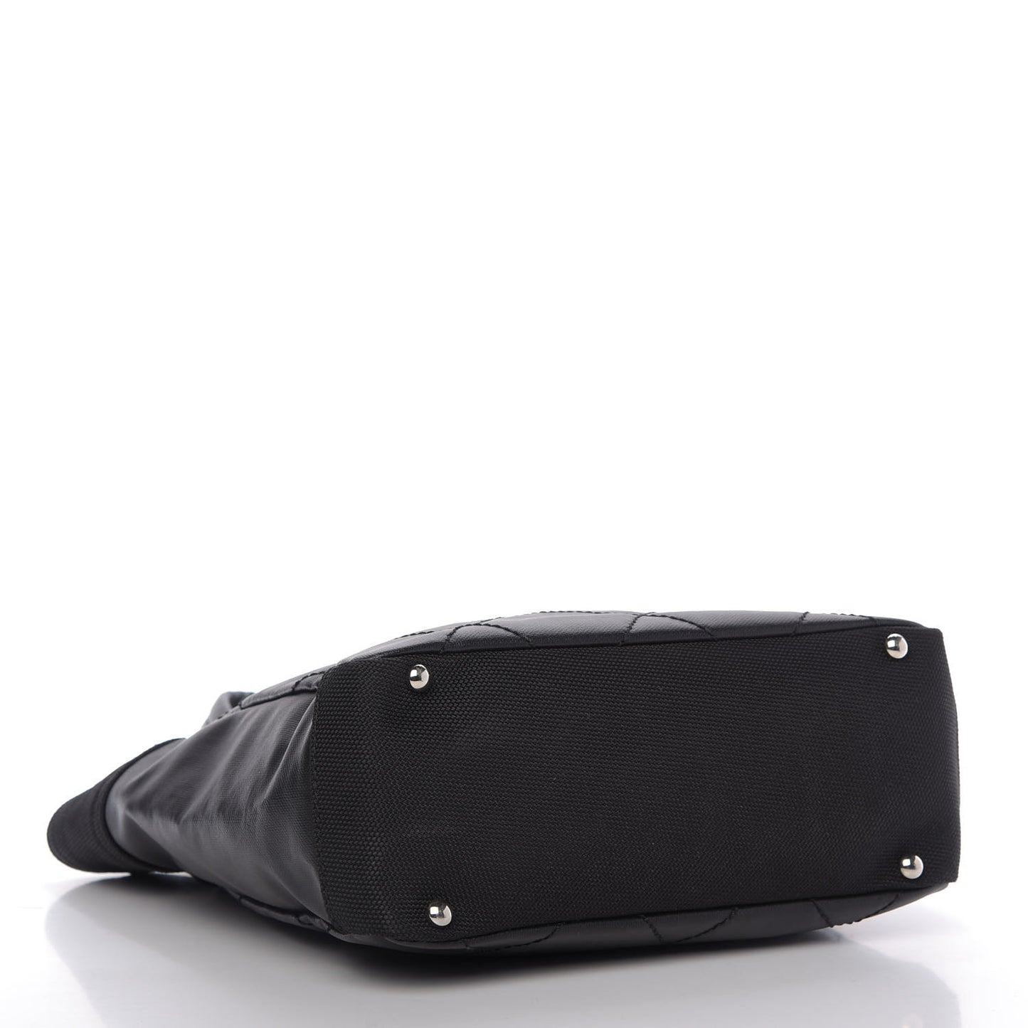 Coated Canvas Quilted Small Paris Biarritz Tote Black