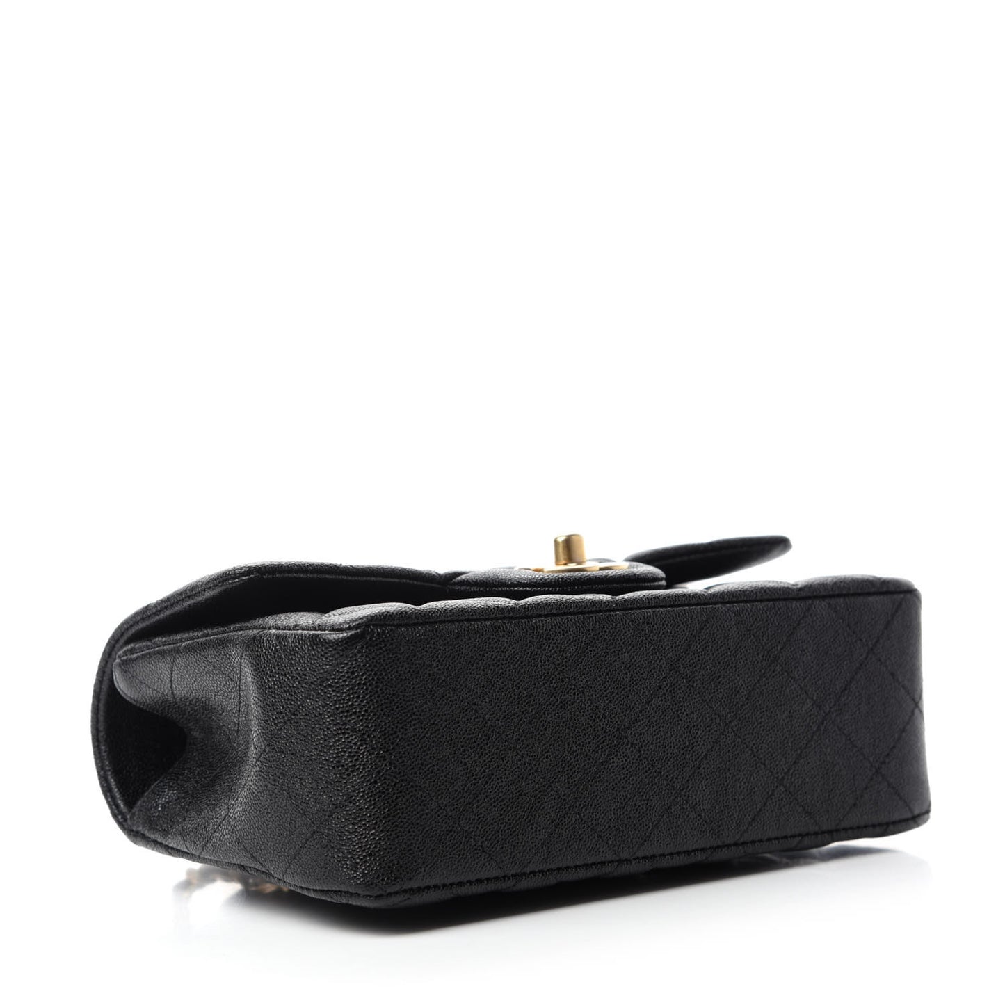 Caviar Quilted Mini Top Handle Rectangular Flap Black