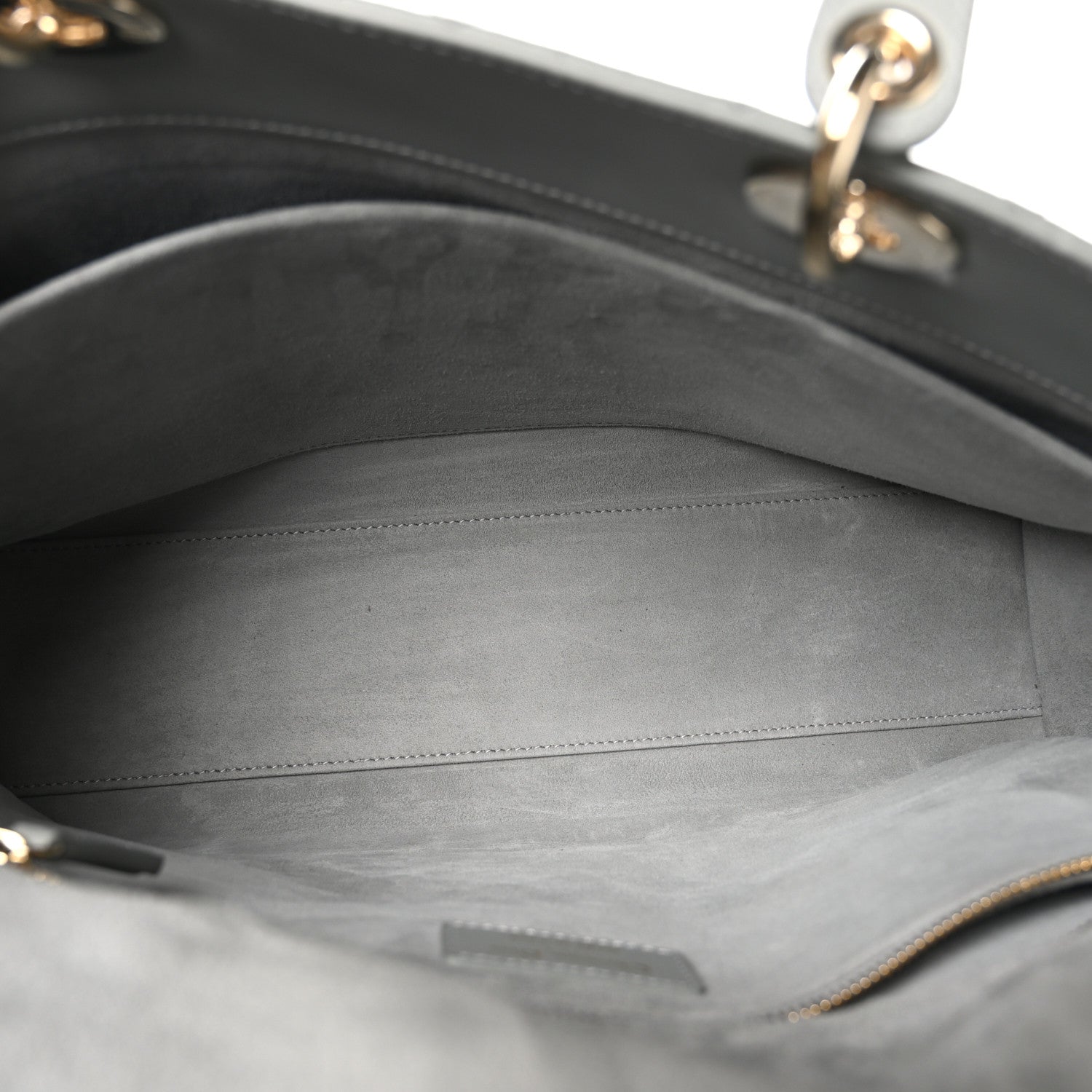 Christian Dior Lambskin Cannage Large Lady Dior Stone Grey 5 of 10