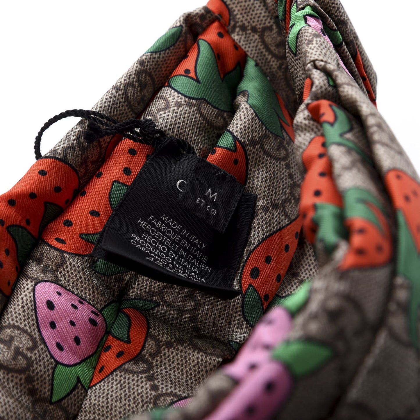 Silk Monogram Strawberry Print Headband M