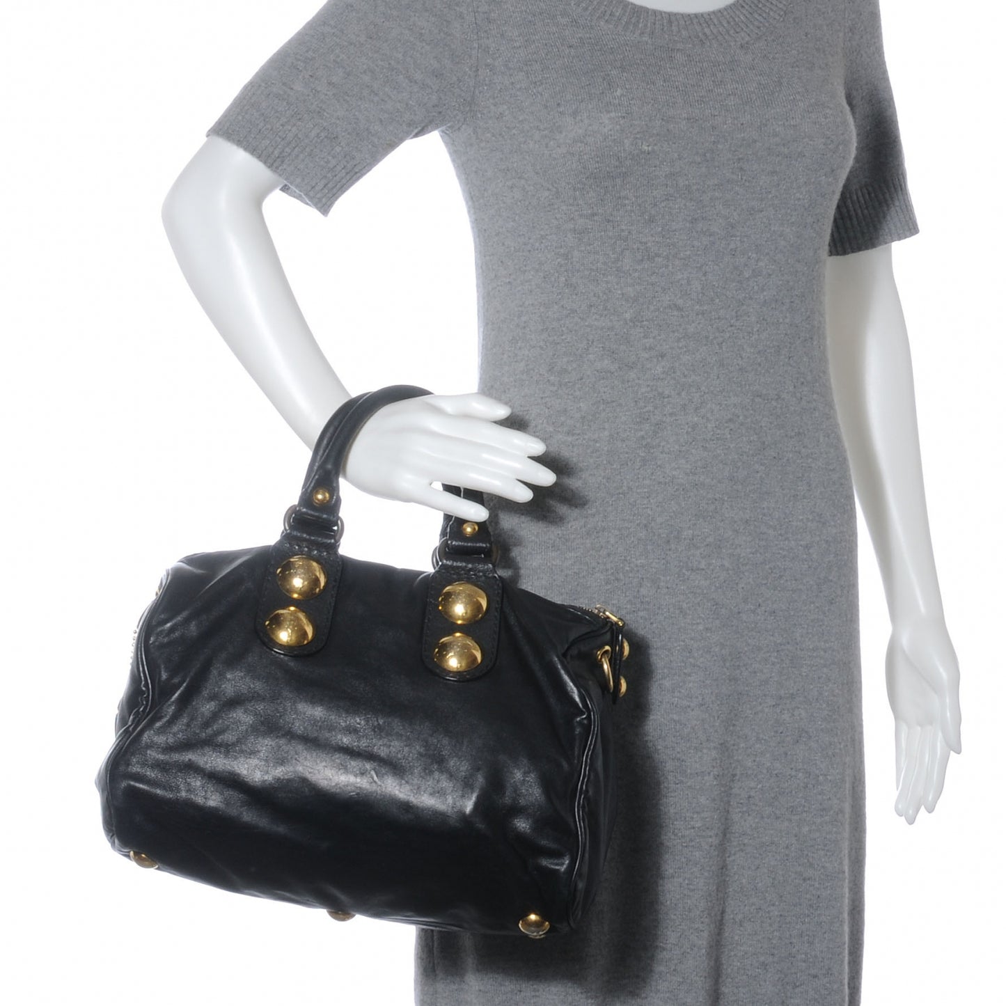 Leather Babouska Medium Boston Black