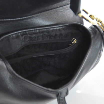Christian Dior Leather Double Saddle Bag Black 9 of 9