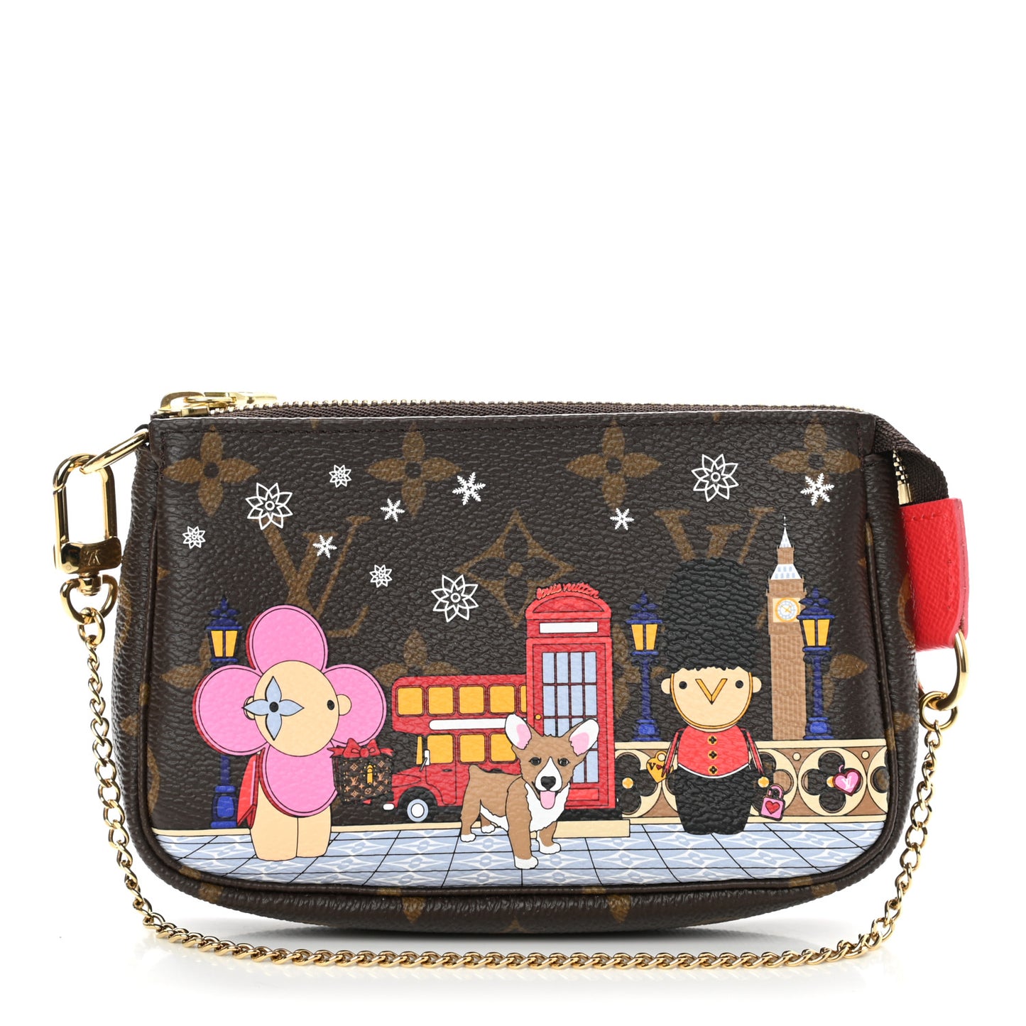 Monogram 2021 Christmas Animation London Mini Pochette Accessories Red
