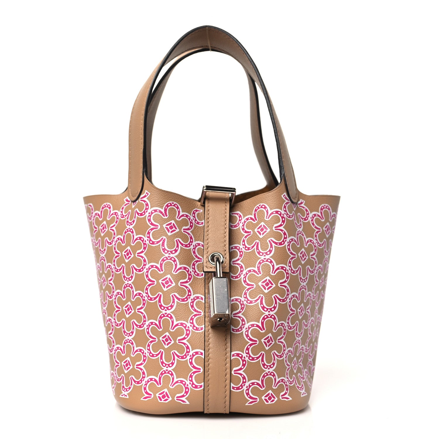 Hermes Swift Micro Lucky Daisy Picotin Lock Chai Rose White 1 of 10