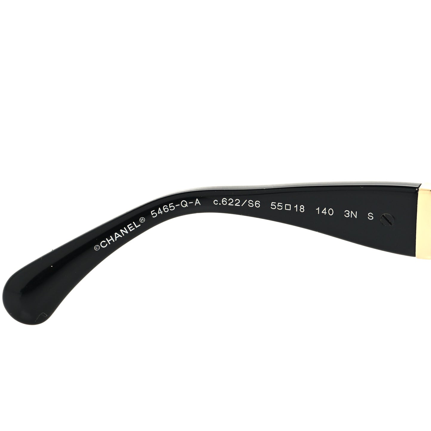 Acetate Metal Chain Square Sunglasses 5465 Black