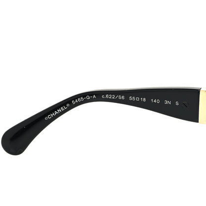 Chanel Acetate Metal Chain Square Sunglasses 5465 Black 5 of 8