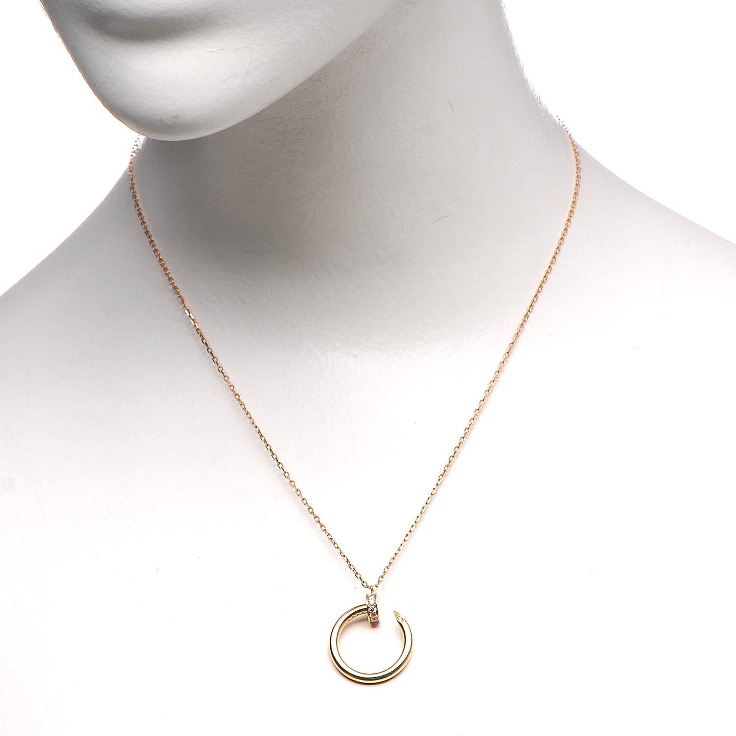 Cartier 18K Pink Gold Diamond Juste Un Clou Pendant Necklace 2 of 7