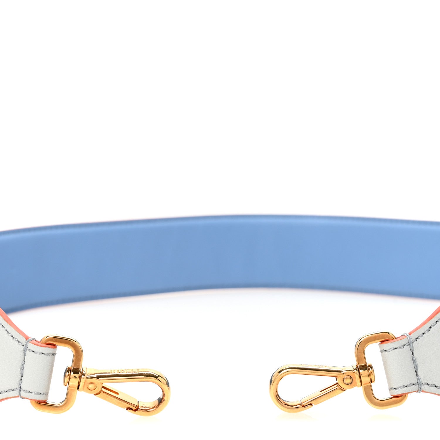 Fendi Vitello Dolce Fun Fair Metal Studded Strap You Grigio Perla Blue Multicolor 3 of 5
